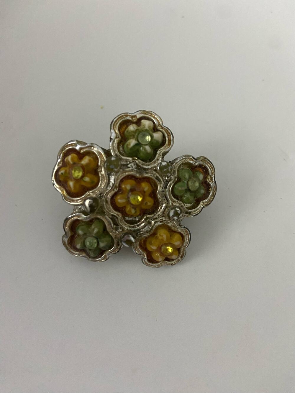 Upcycled vintage floral pin